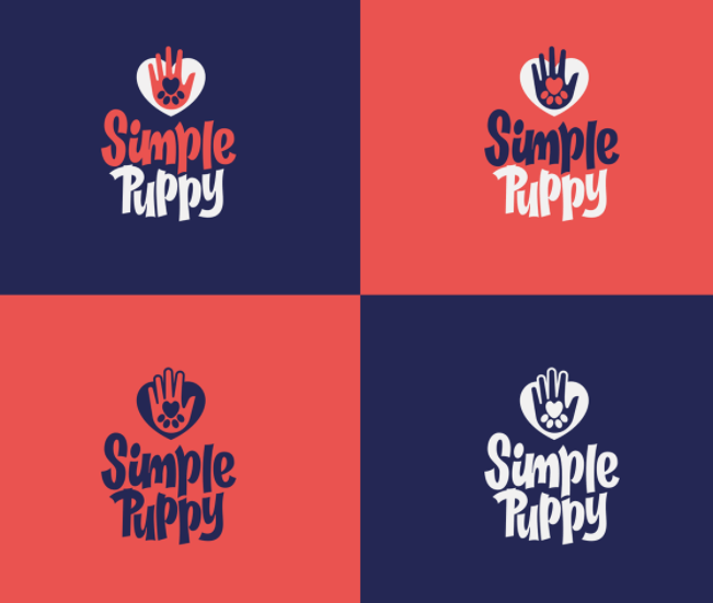 simple puppy veterinary logo